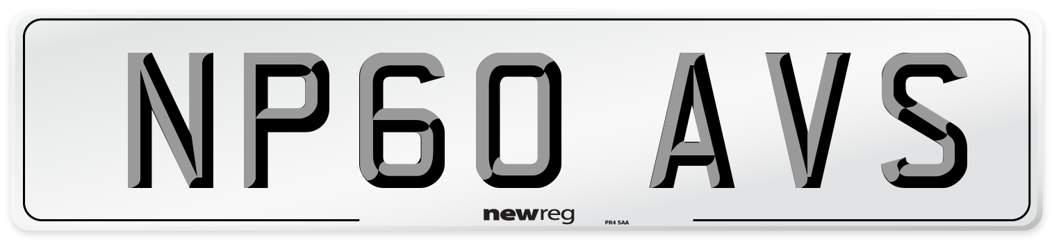 NP60 AVS Number Plate from New Reg